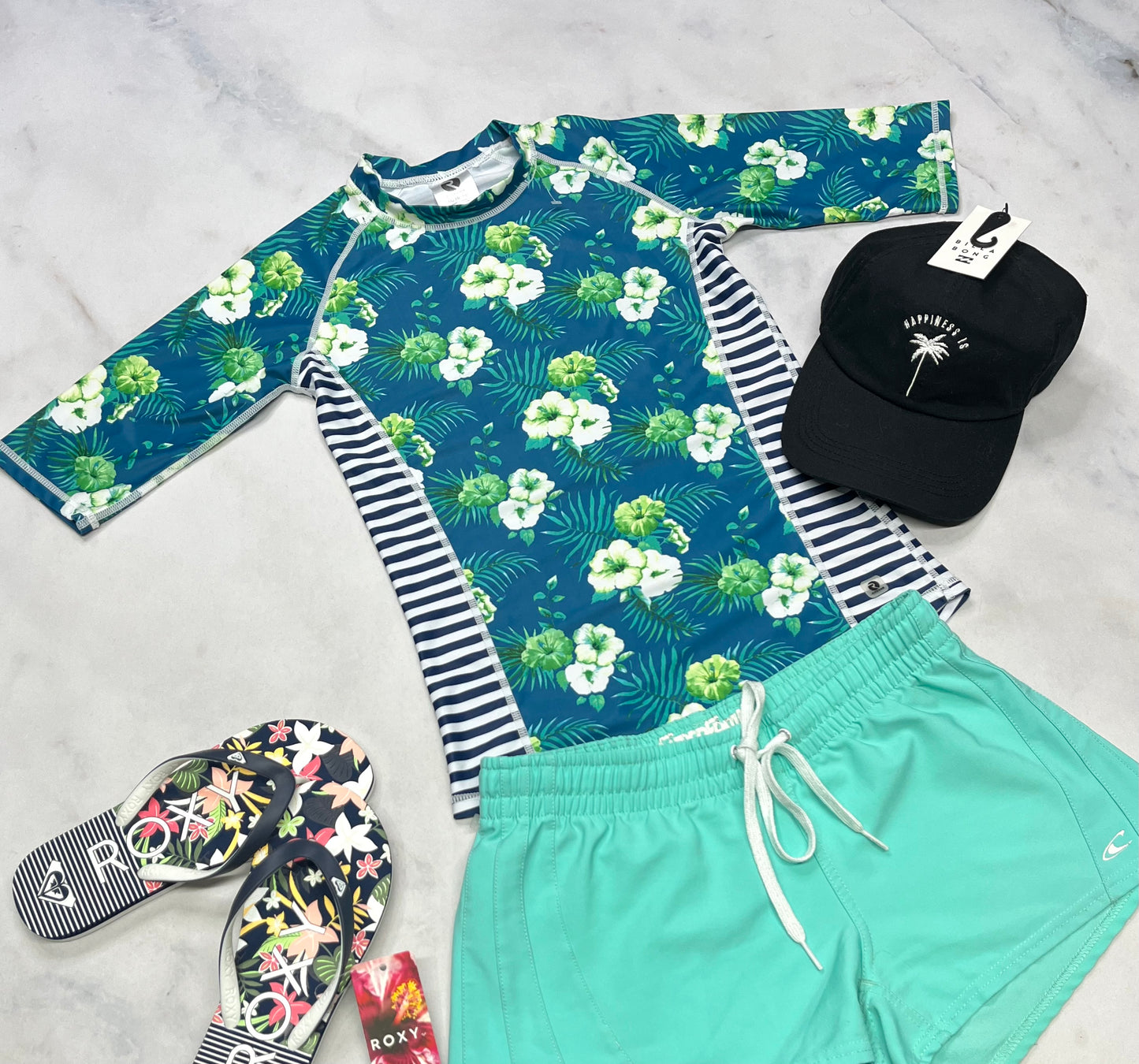 💦 Manche courte : en tissu de maillot Ripzone extensible 14-16 ans fille état neuf !