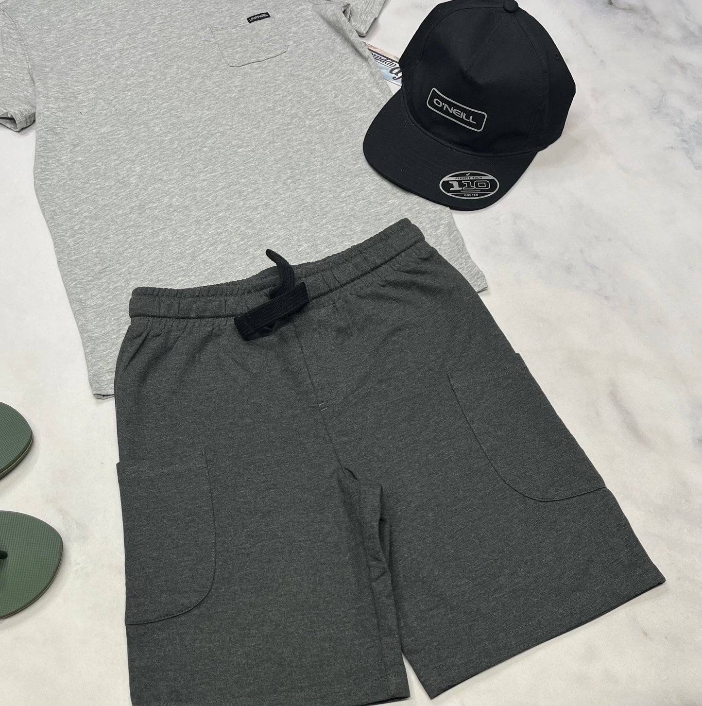 ☀️Bermuda cargo en ouaté : charcoal 12 ans garçon neuf !
