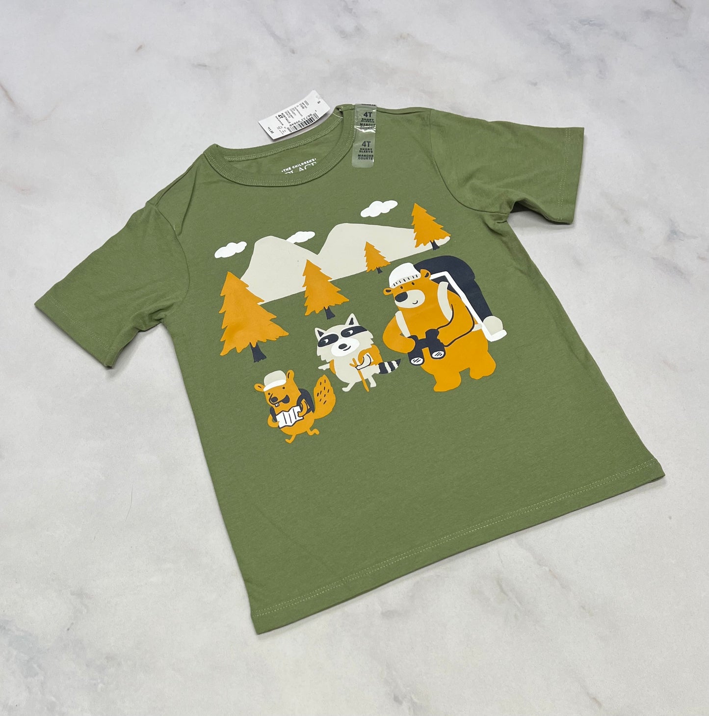 T-Shirt : kaki neuf ! 3 et 4 ans