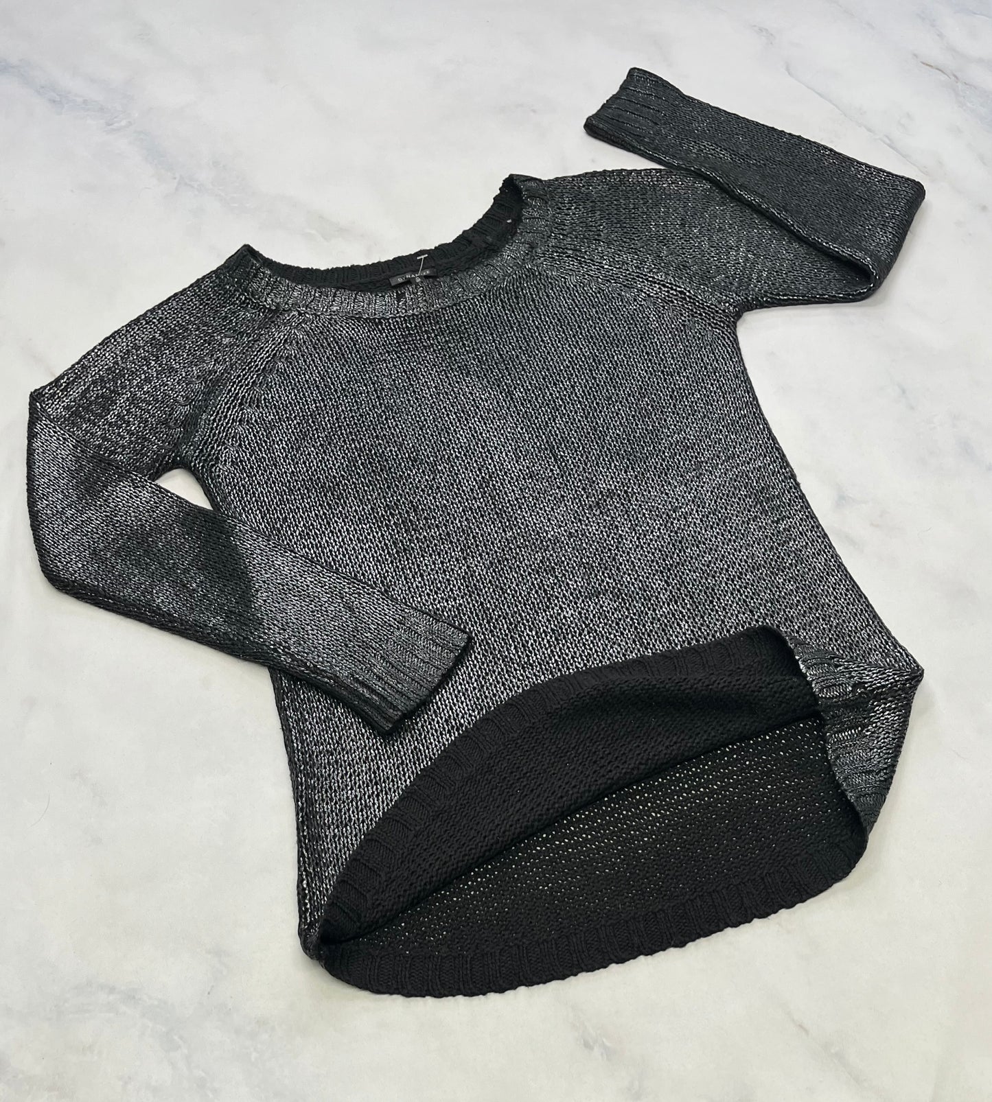 Dynamite : Beau tricot noir gris effet argenté M/ femme comme neuf ! Super stretch confo .