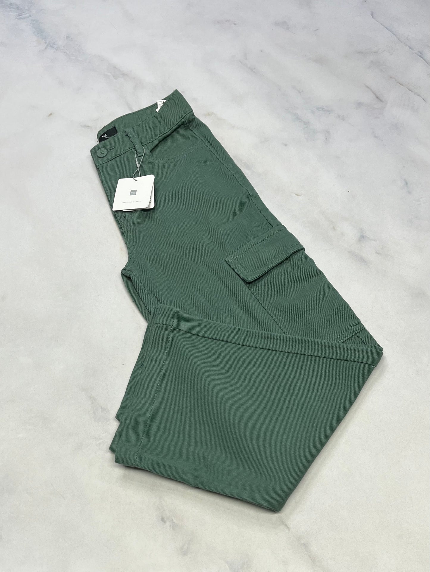 Pantalon effet jeans : vert ultra mou jambe large neuf ! 8 ans