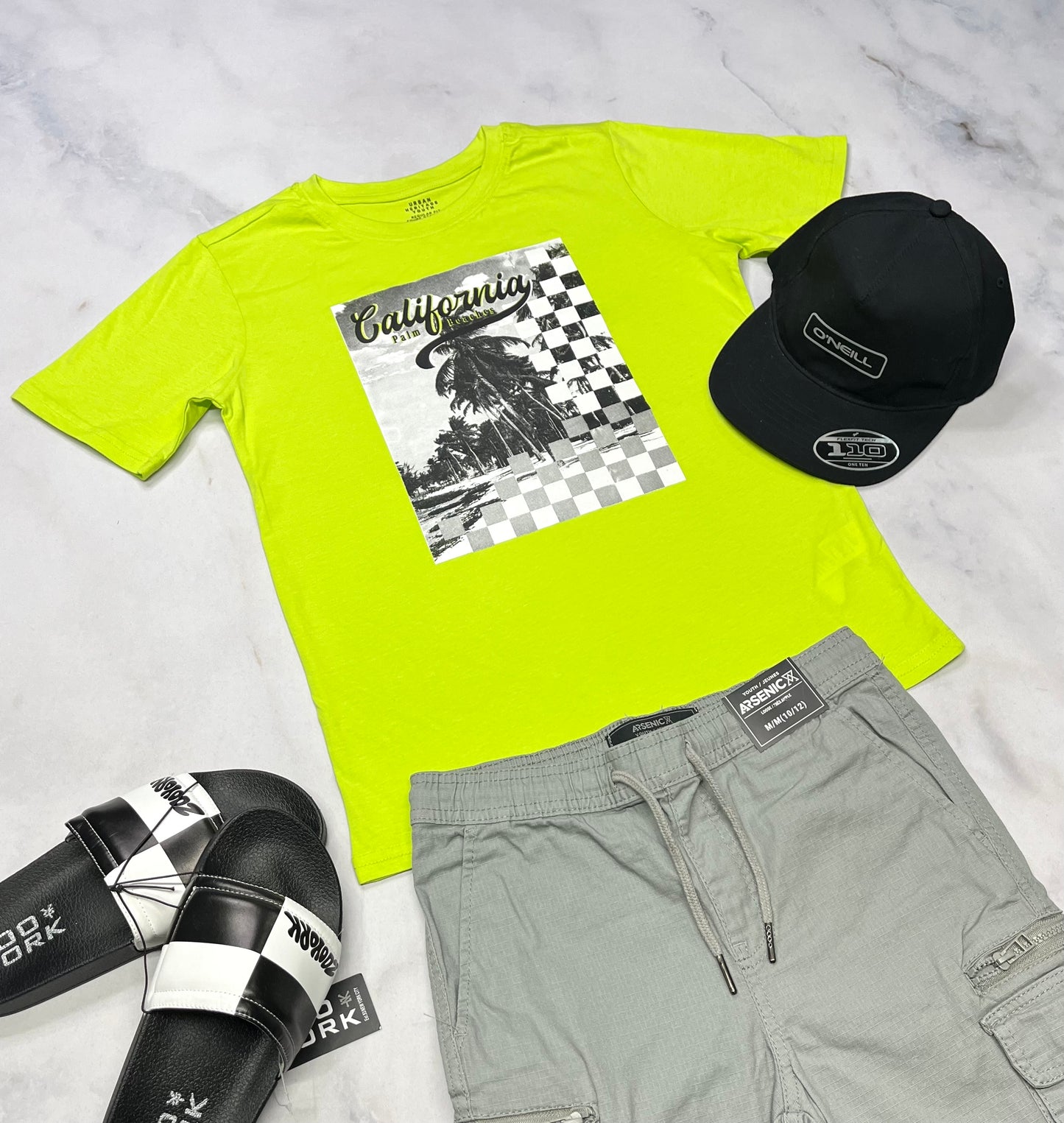 🛹T-Shirt skate : lime 10-12 ans coupe relax confo neuf !