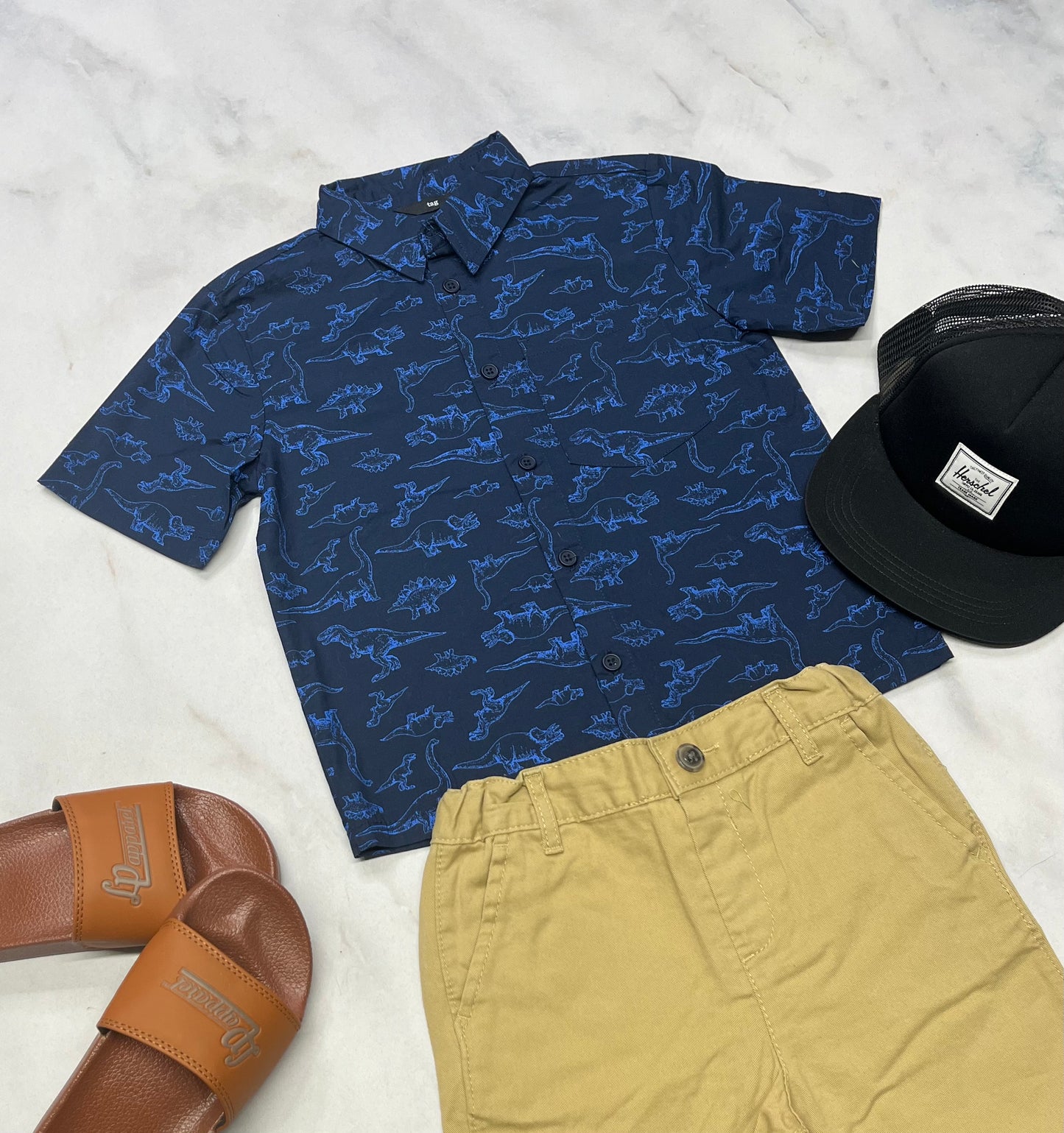 🌴 Chemise bleuté : Dino 5 ans garçon neuve !