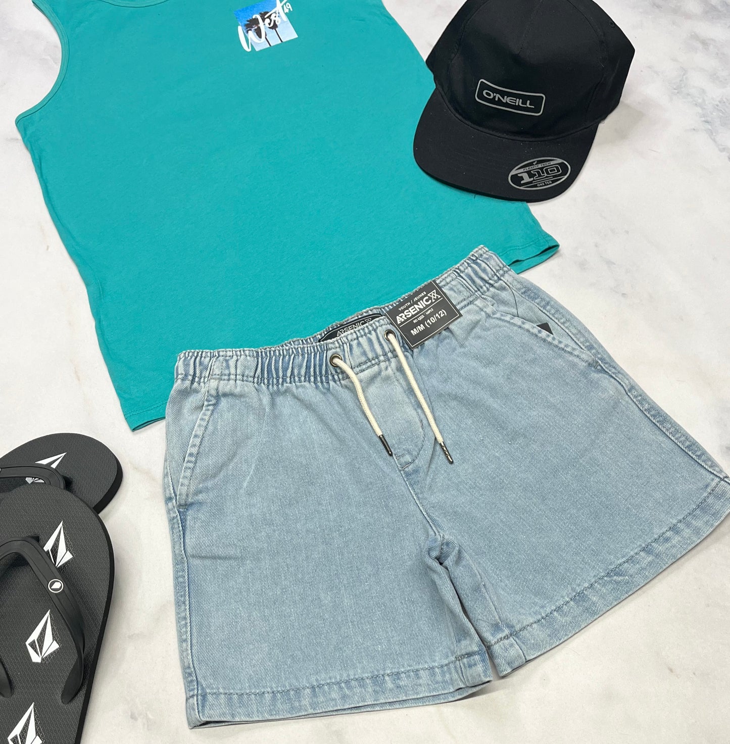 🌿 Short : jeans Arsenic molle confo avec taille élastique 10-12 ans neuve !