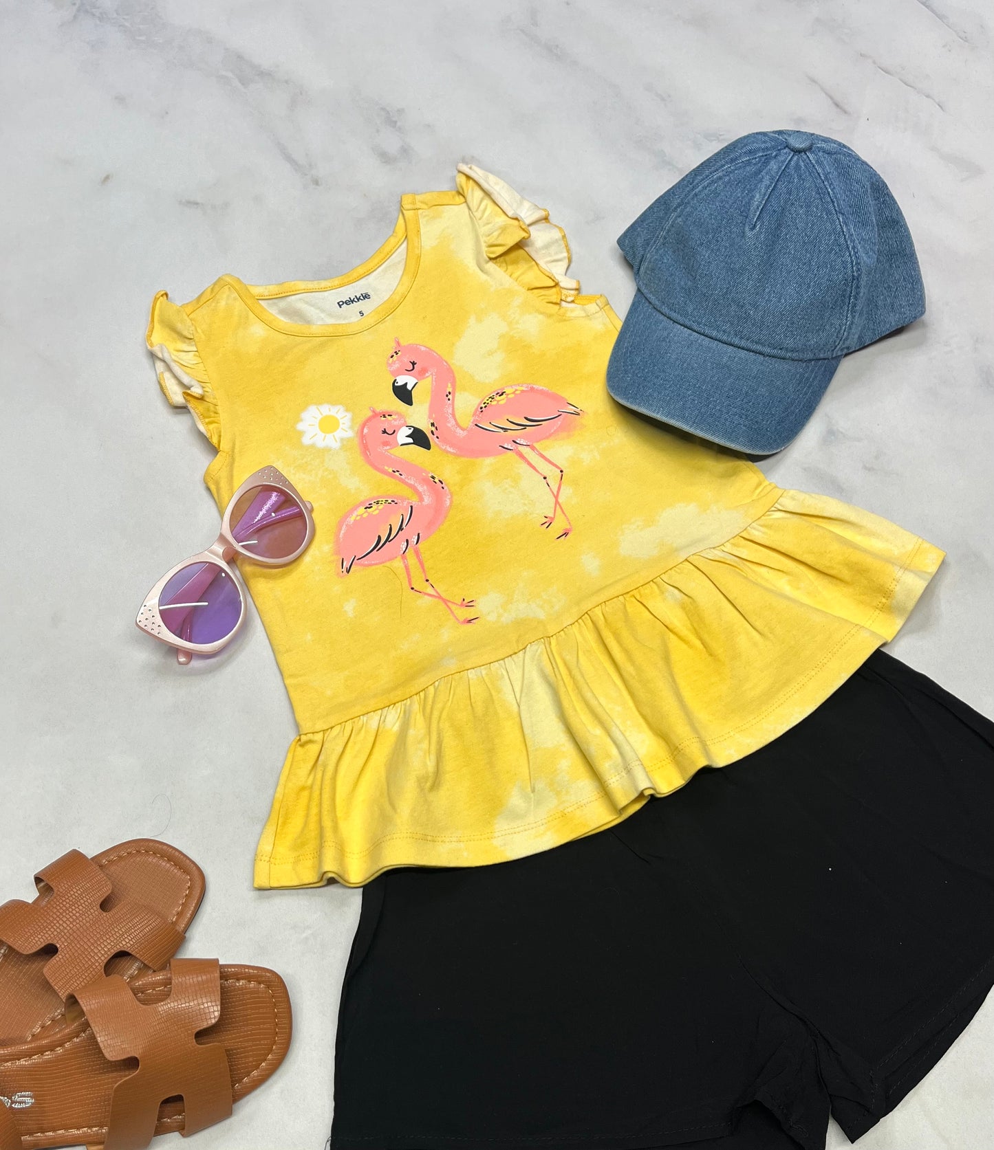 ☀️ Cami: tunique jaune Pekkle 5 ans neuve .