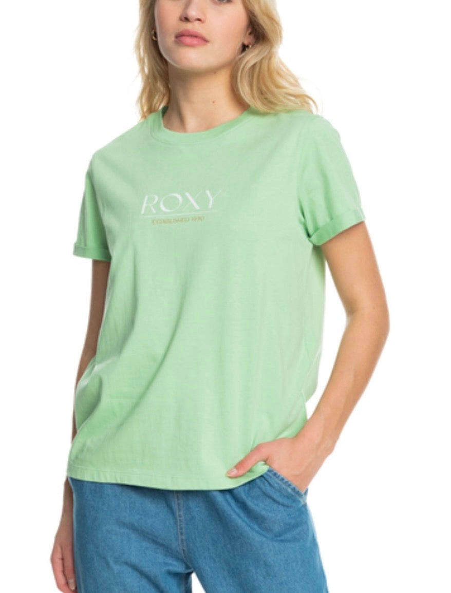 🌴 T-Shirt : ROXY vert tendance S/ femme coupe confo neuf !