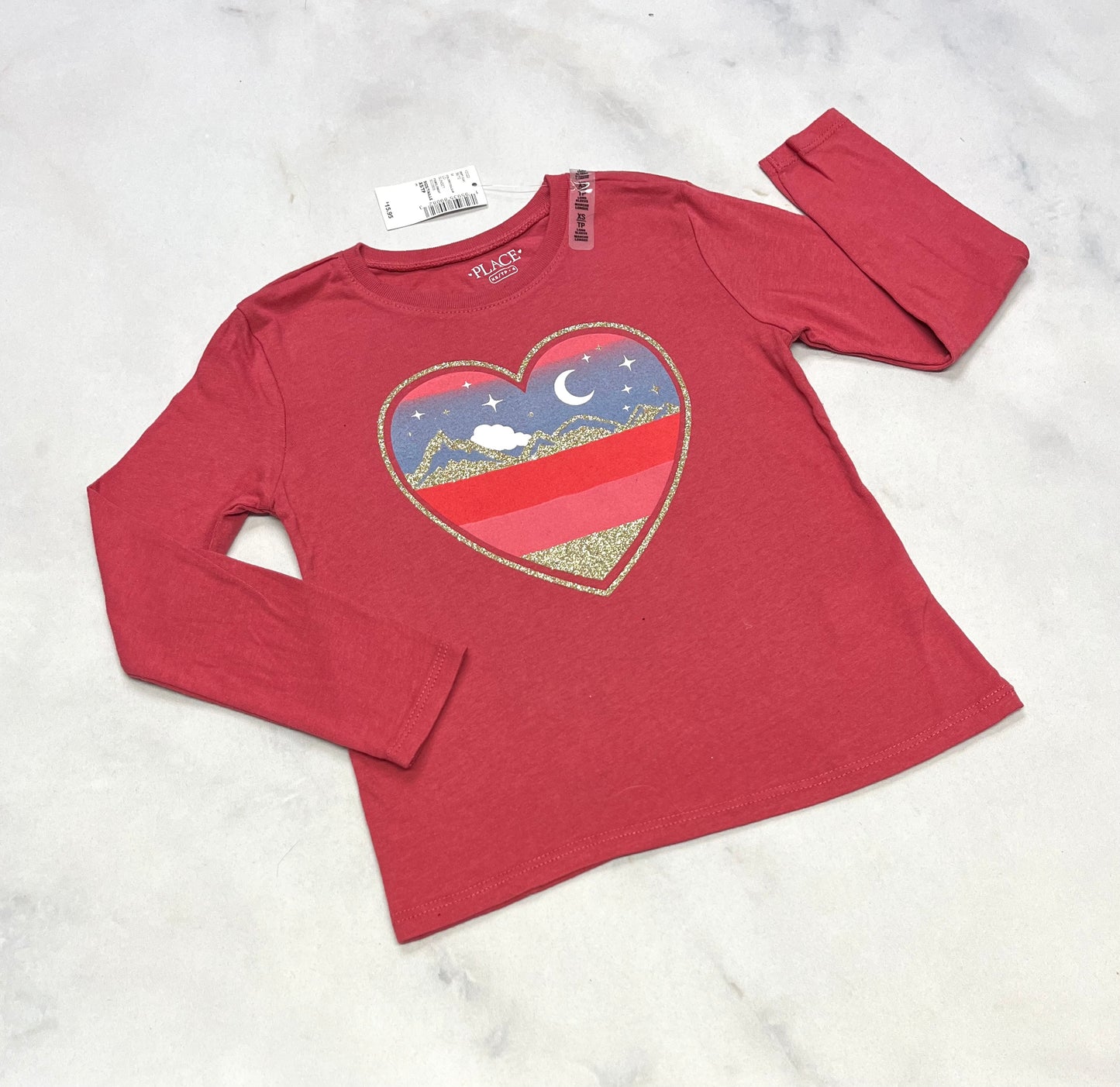 Manche longue : logo brillant or neuf 4 ans