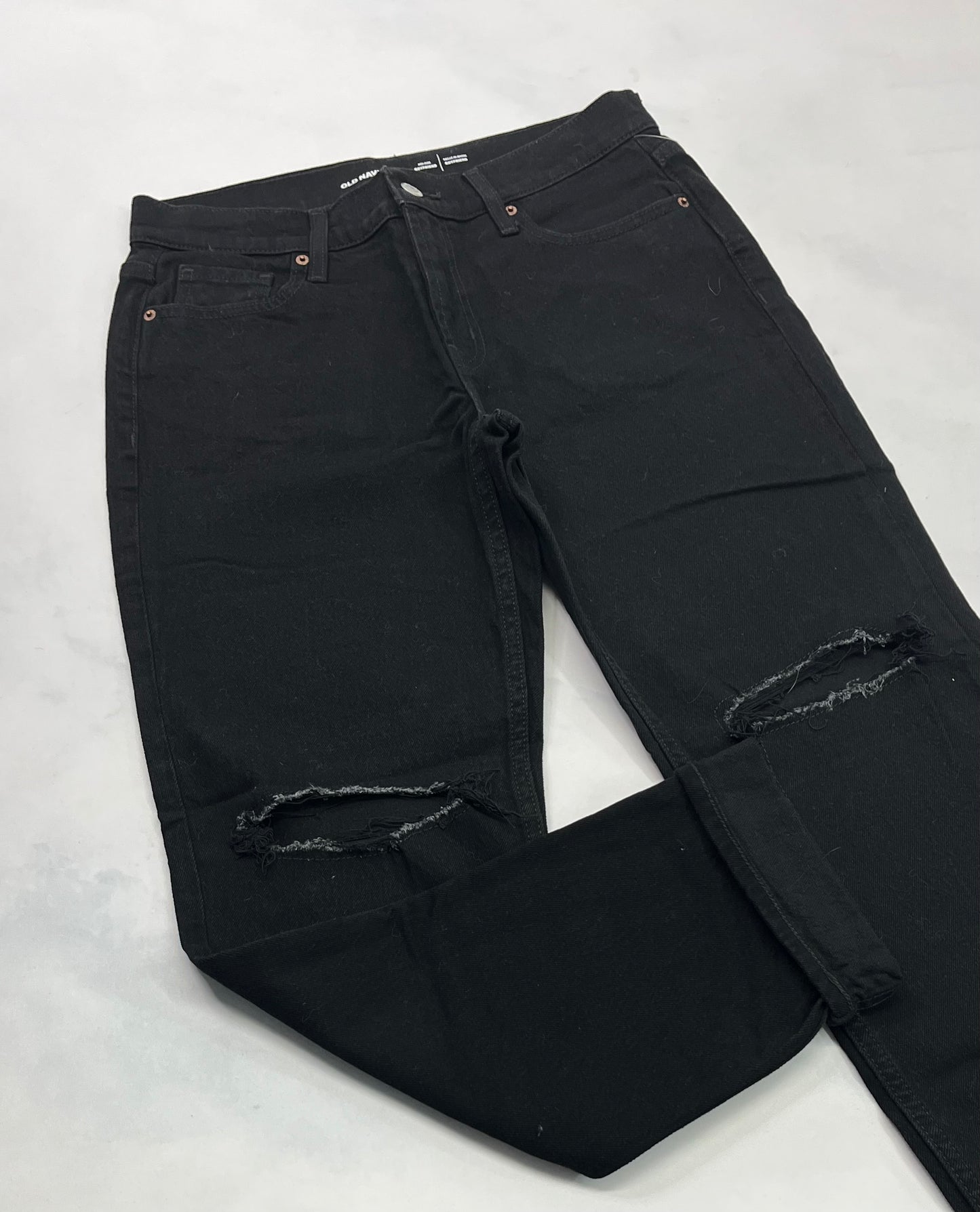 Old N. Jeans noir boyfriends / small femme