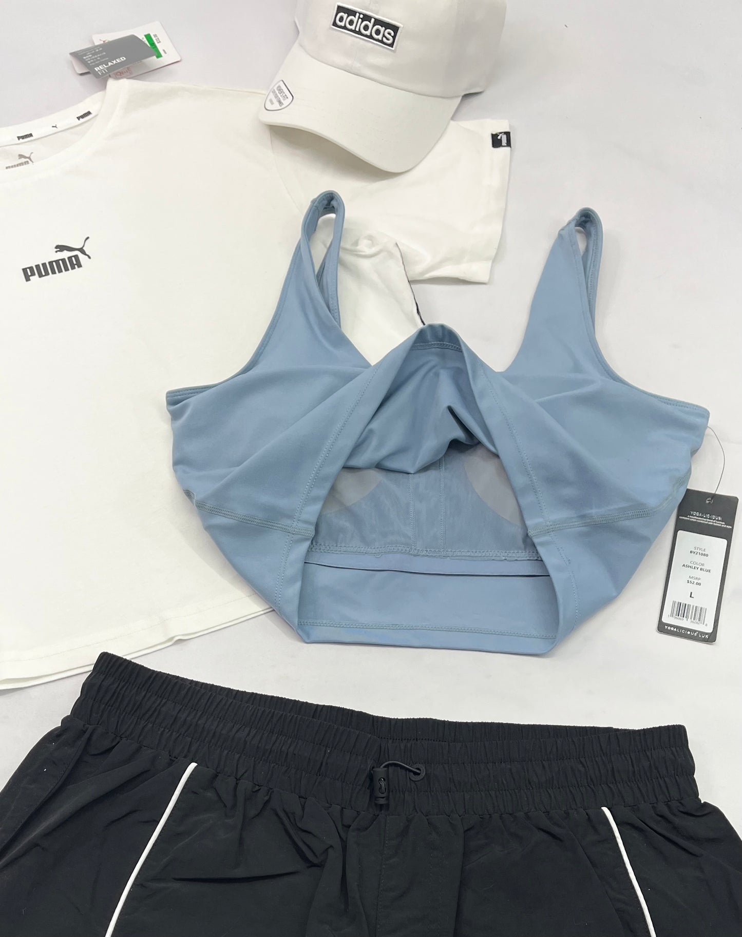 🩵 Top / sport : Yoga-li-cious L/ fit ( ML) femme neuf !! Avec sous top intégré .