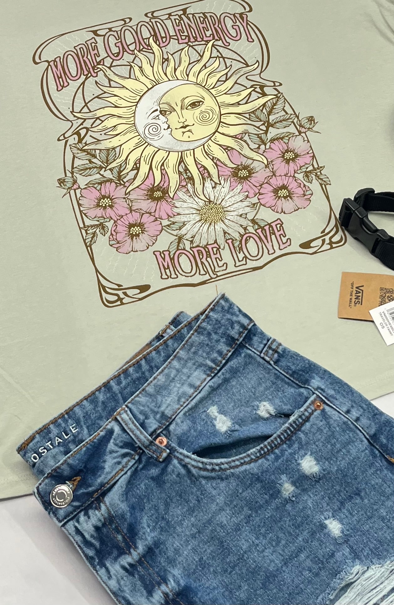🌿 T-Shirt : vert sauge L/ femme relax fit neuf !
