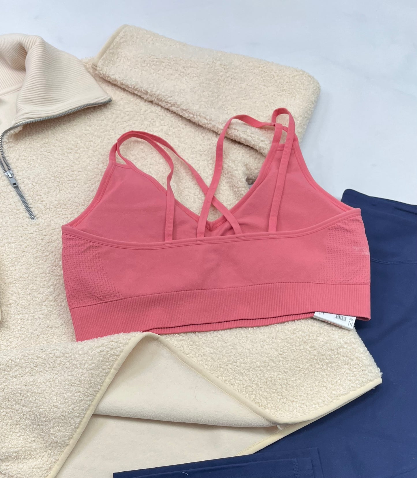 💕 Top sport : New Balance rosé XXL fit stretch ( Xl-XXL) neuf . Pad amovible.