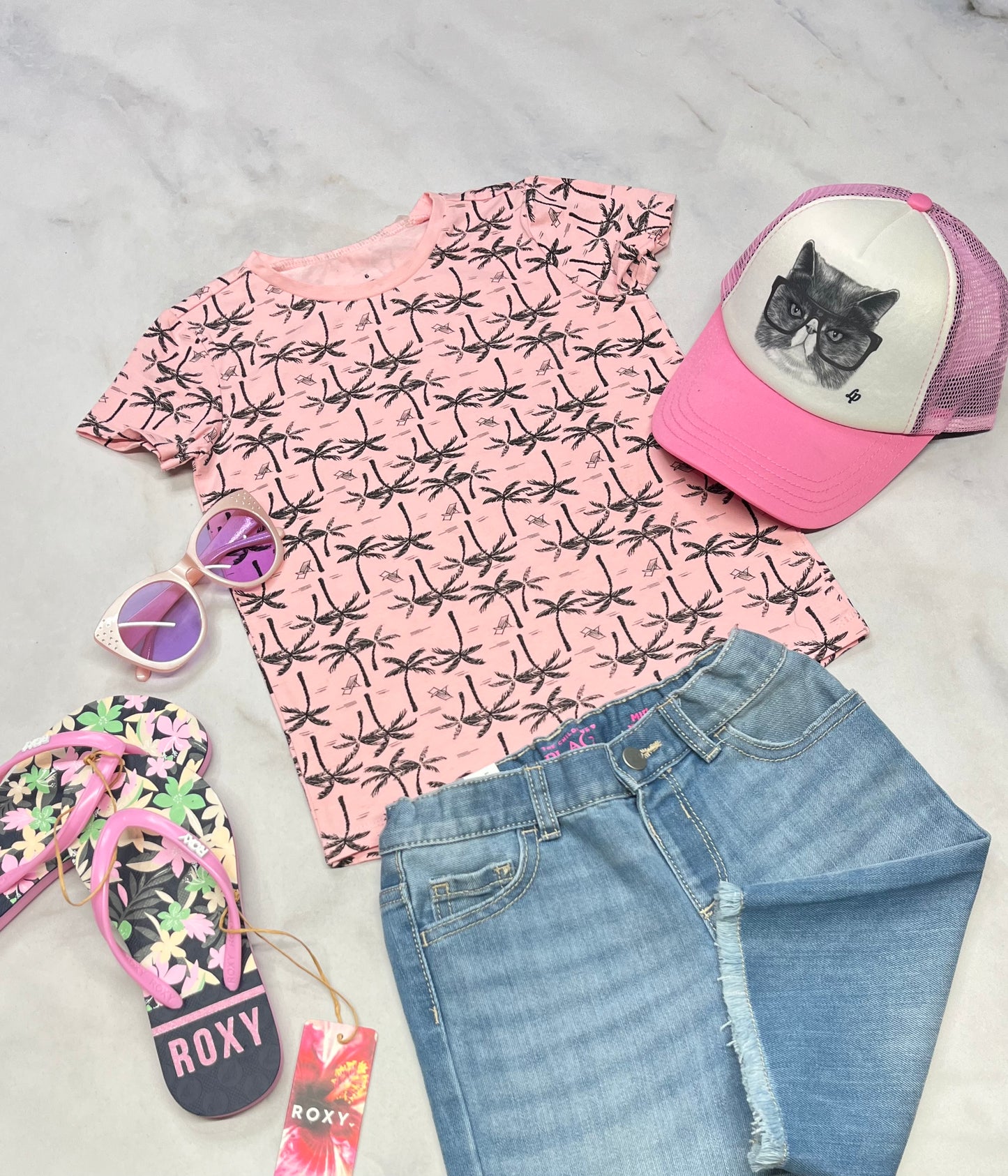 🌴 Manche courte : Palmier 6 ans fille neuf !
