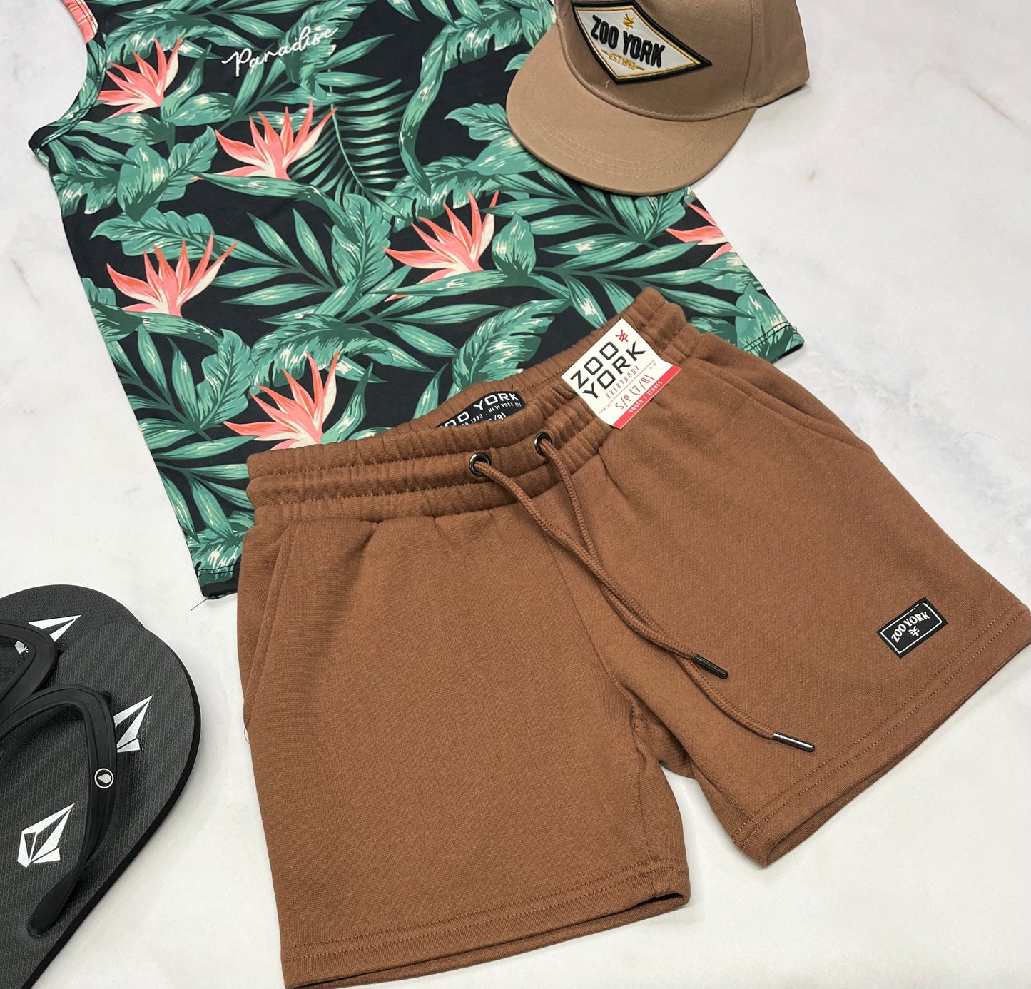 🌿Short : Zoo York en ouaté confo . 7-8 ans garçon couleur tendance neuve !