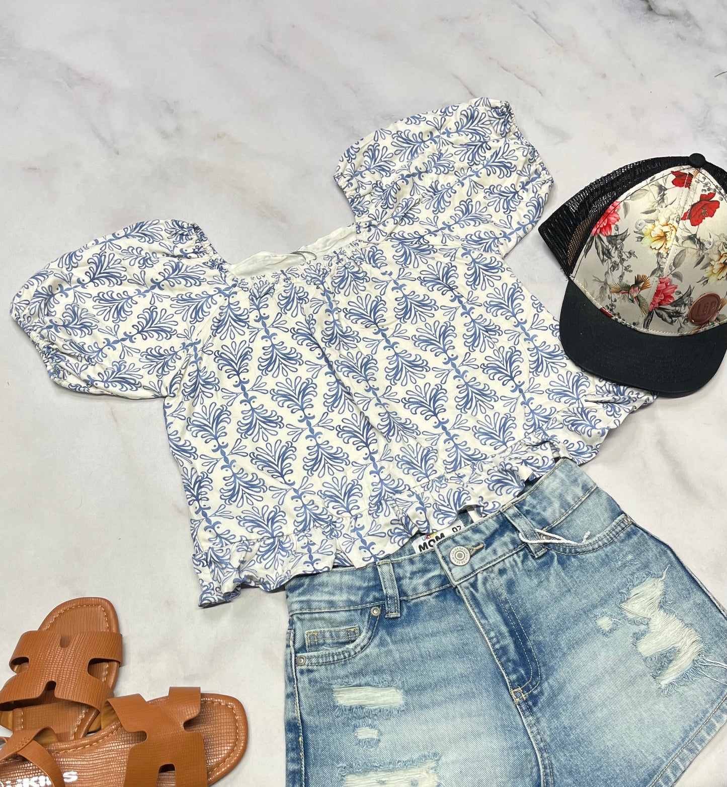 💙 Haut look bohème : 7 ans fille doublure int. Bout des manches et col arrière élastique . Neuf !