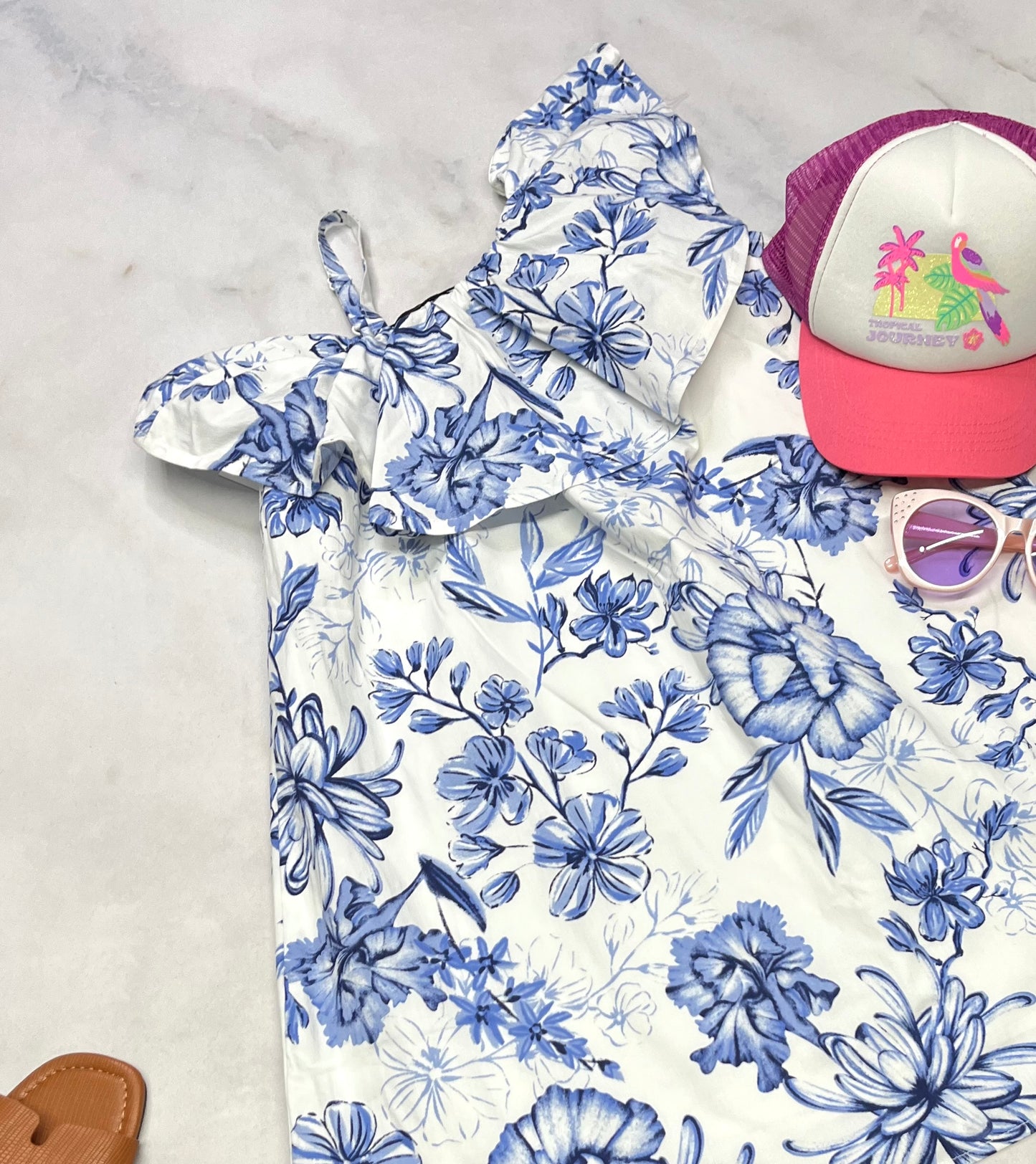 💙 Robe : incroyable doublure intégré AKA 8( + 7-8 ans ) fille neuve ! 1 bretelle ajustable .