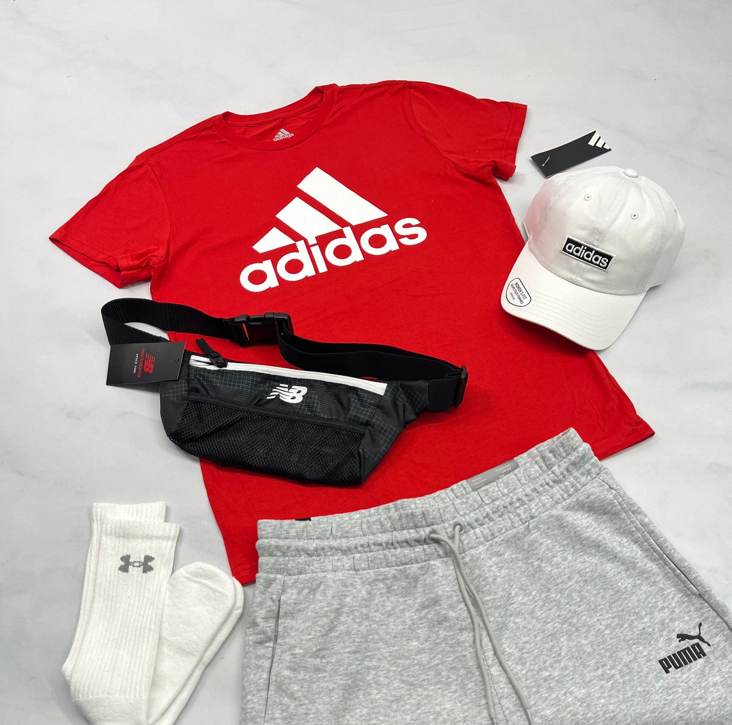 😍 Adidas manche : courte en coton souple rouge clair fait M/ femme neuf !
