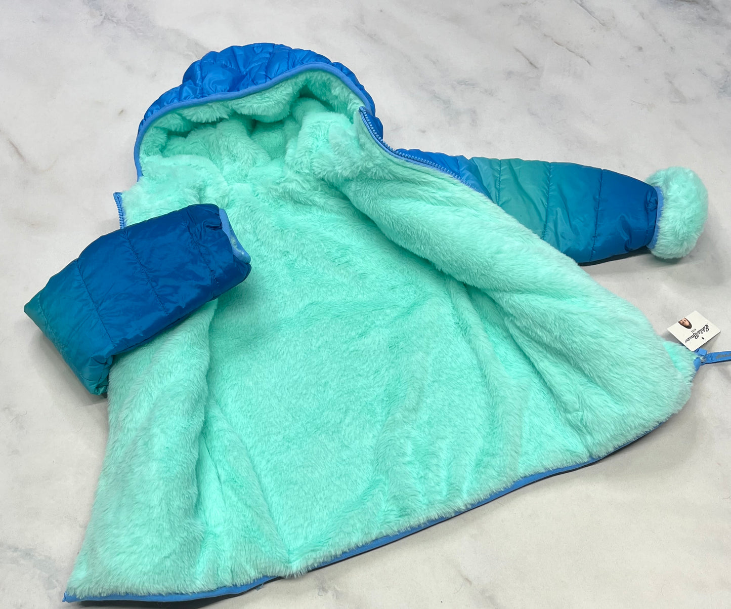 Manteau : Mi-saison chaud RÉVERSIBLE Neuf ! 6 ans fille .