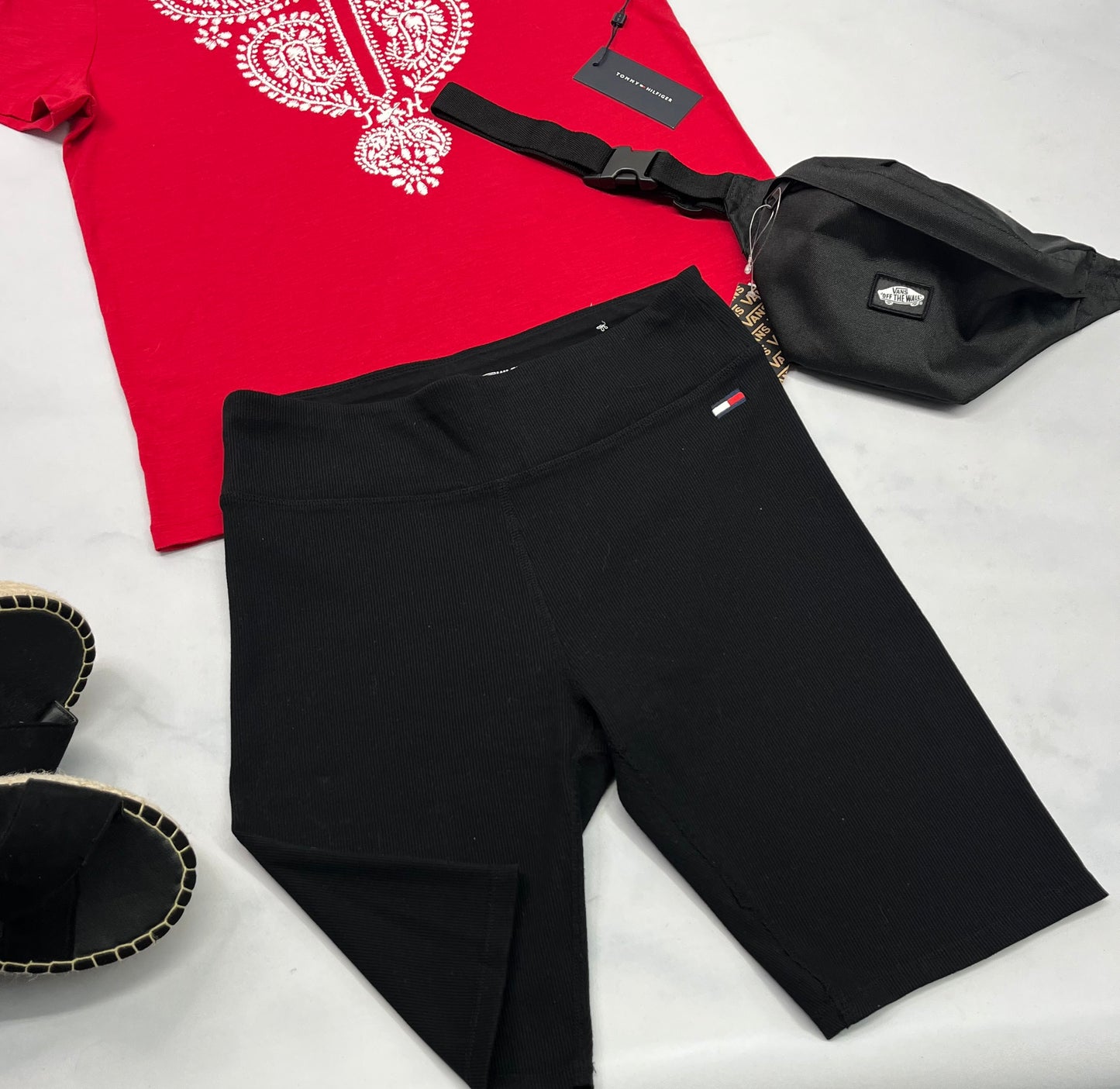 đ Cuissard : TOMMY en tissu rib/texturĂ© stretch . M fit femme comme neuf !