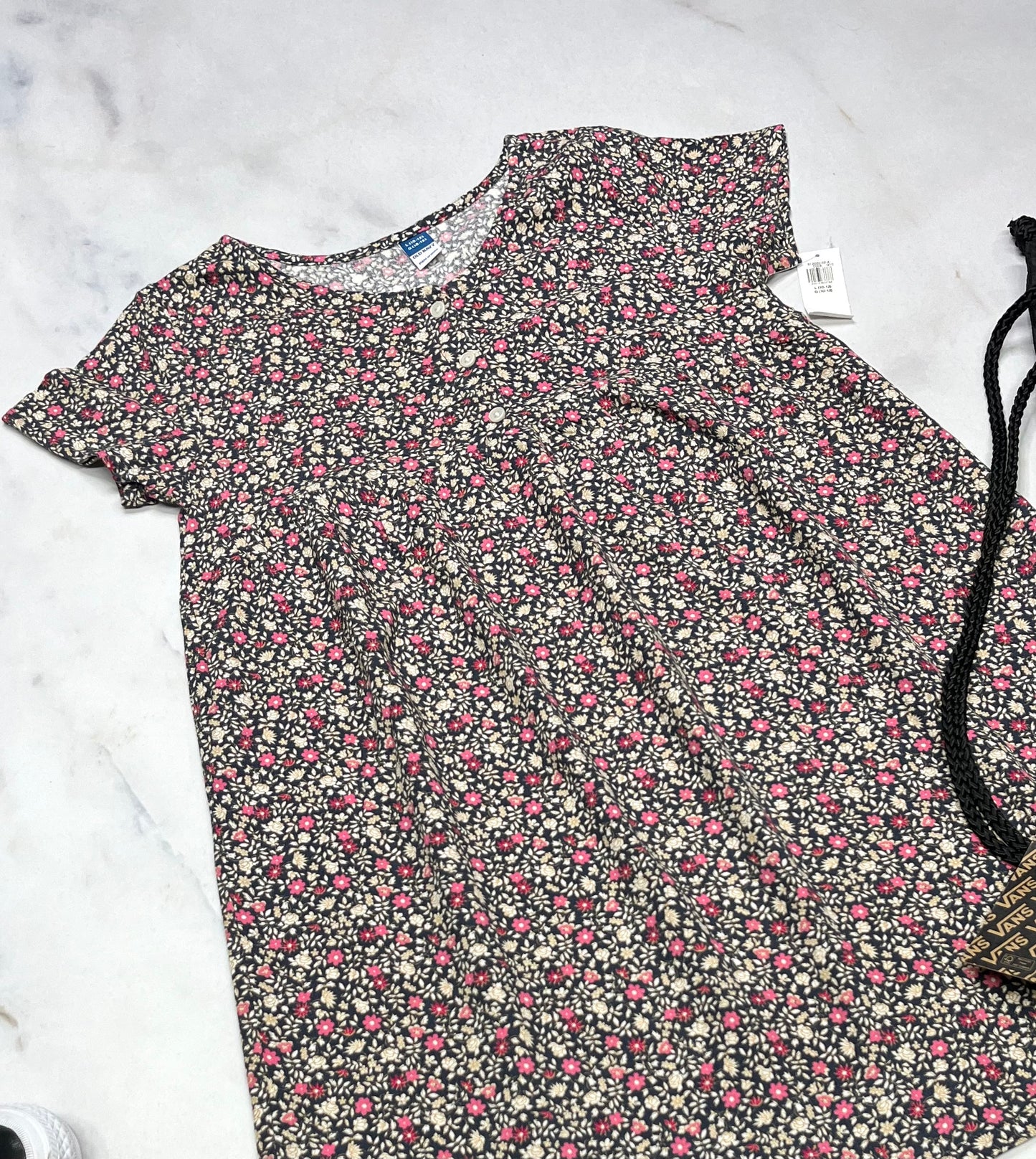 🌿 Robe : fleurie 10-12 ans souple confo neuve .