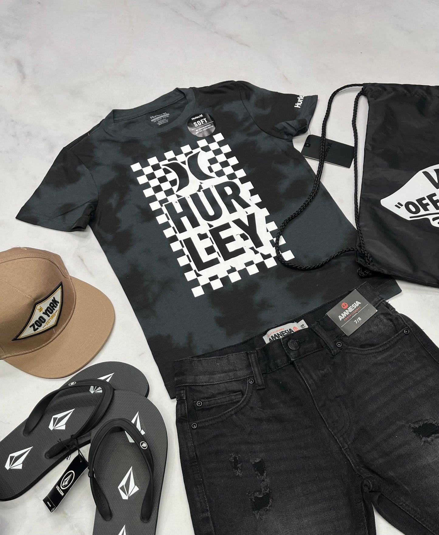 đ T-Shirt: Hurley 2 tons look Tye dye tendance fait 7-8 ans garçon neuf !