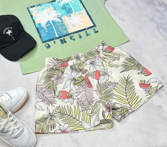 🌿 Short taille haute : Tag 16 ans fille neuve . Effet look lin .