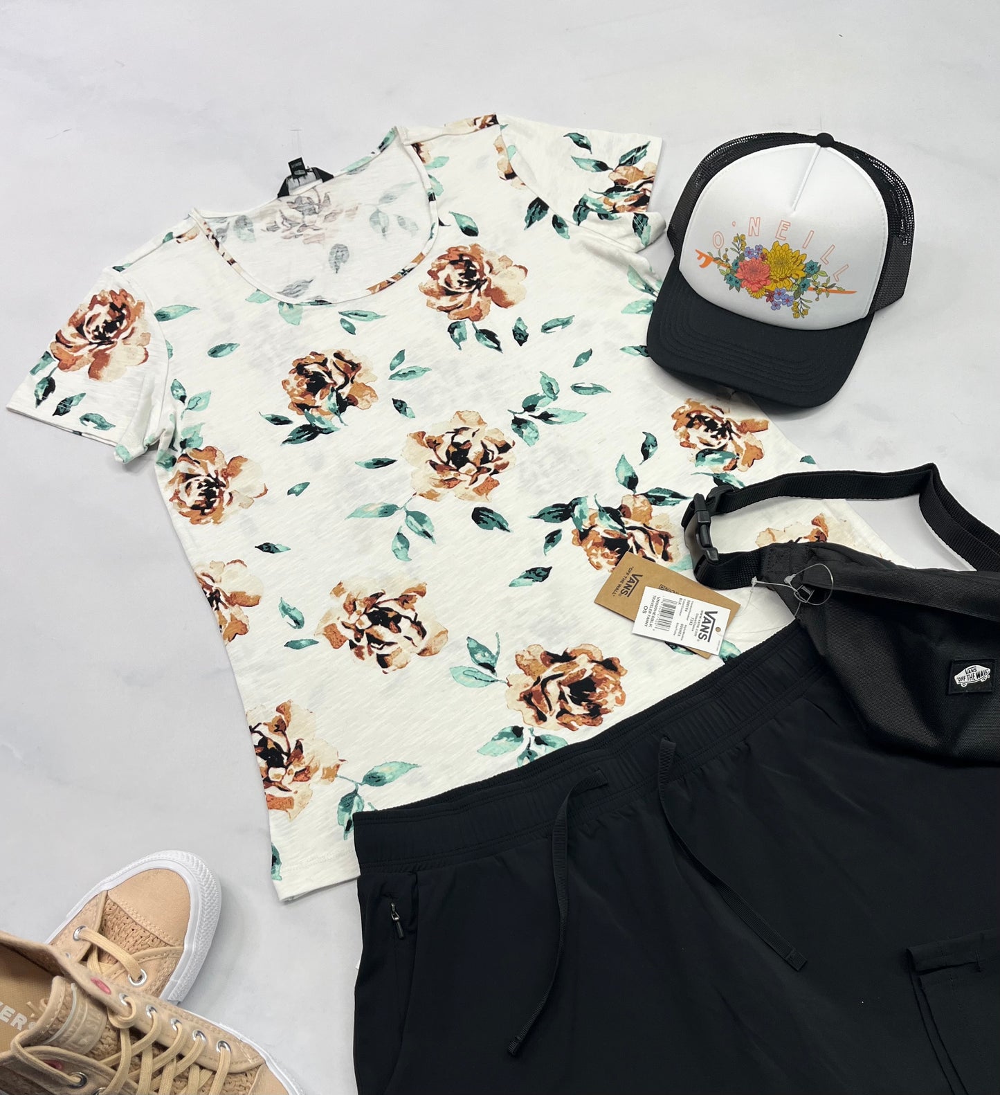 🌿 Manche : courte fleurie S/ femme soft confo neuf!