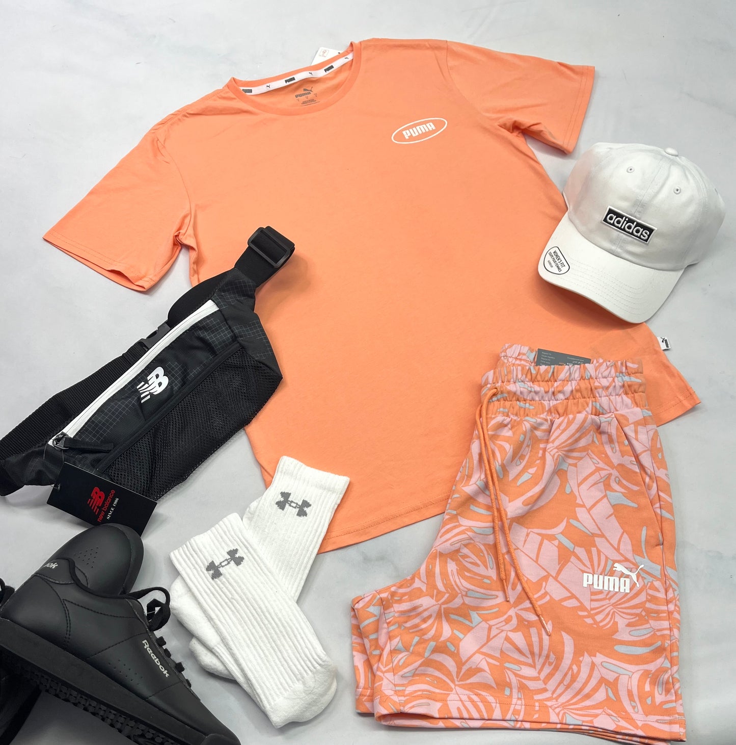 🌿 T-Shirt : Puma S/ femme corail look Boyfriends Over size neuf !