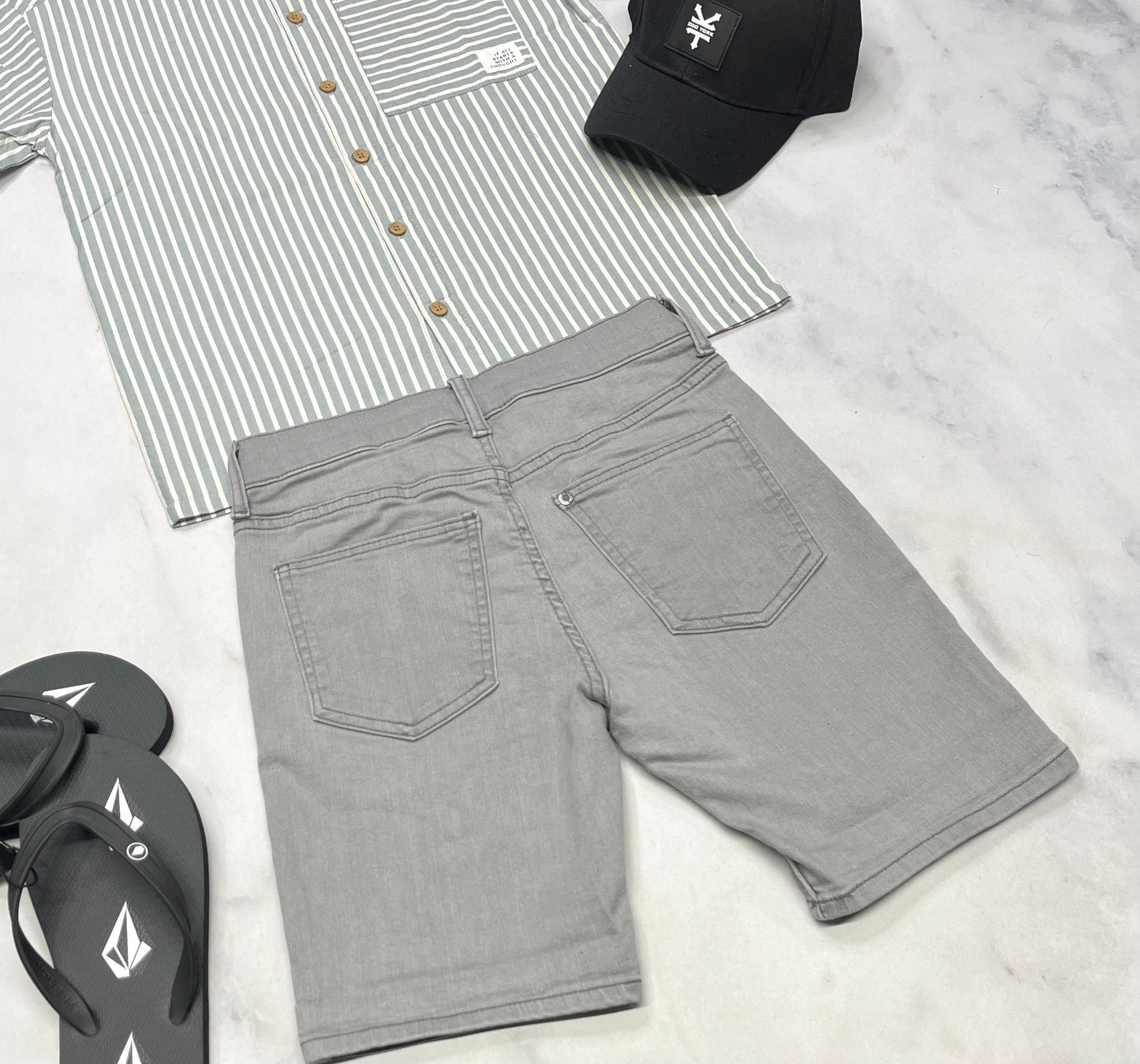 🌴 Bermuda : Jeg.jeans stretch mou 8-10 ans garçon ajustable neuf !