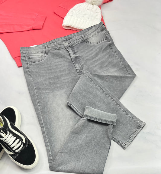 😍Skinny jeans: gris taille haute neuf : XL/ femme