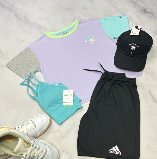 💜 Manche courte : Champion L(13-14 ans ) fille neuf ! Coupe tendance .