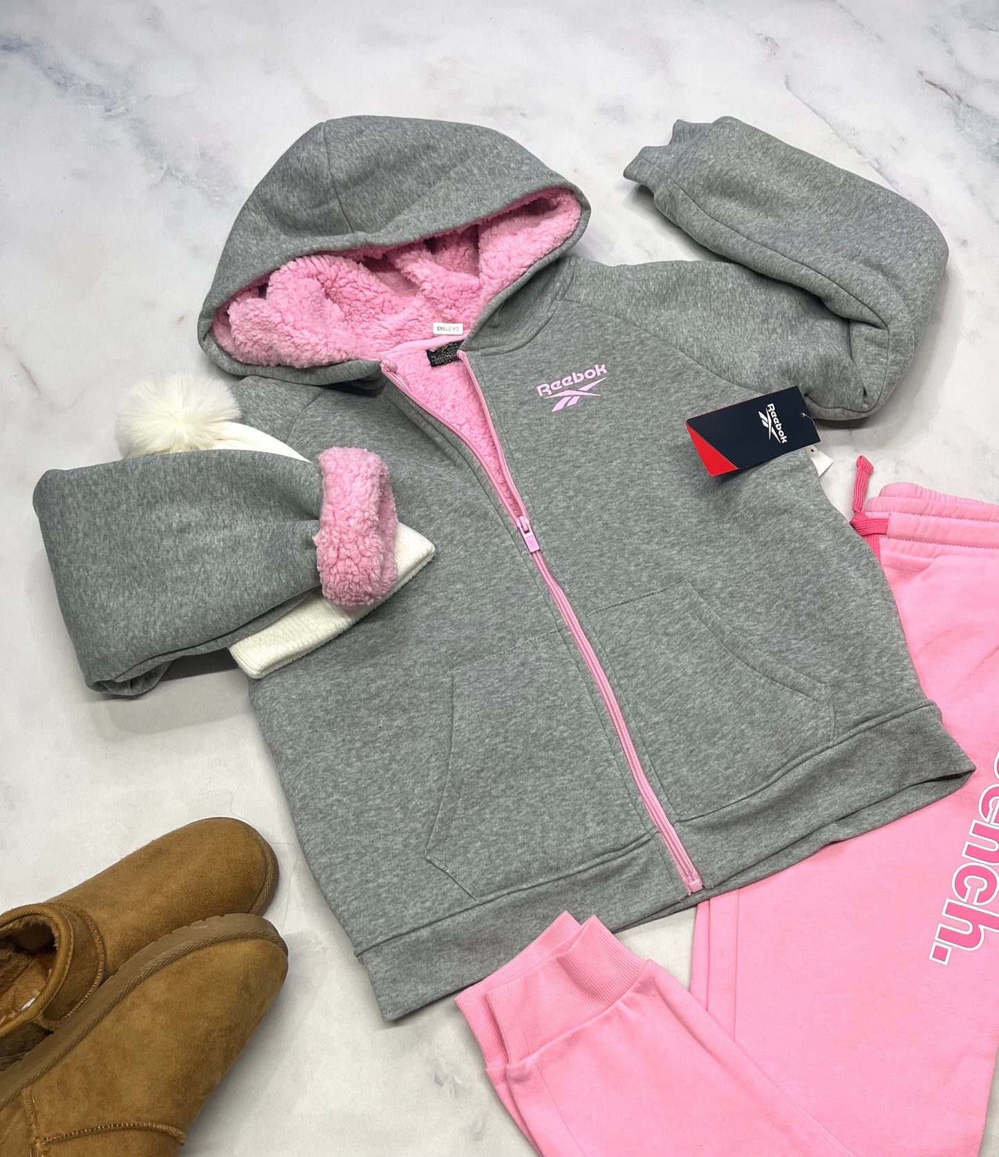 😍Manteau Reebok : mi saison doubler en Sherpa doux . Fait 11-12 ans neuf !