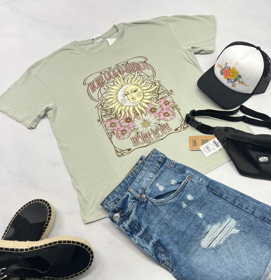 🌿 T-Shirt : vert sauge L/ femme relax fit neuf !