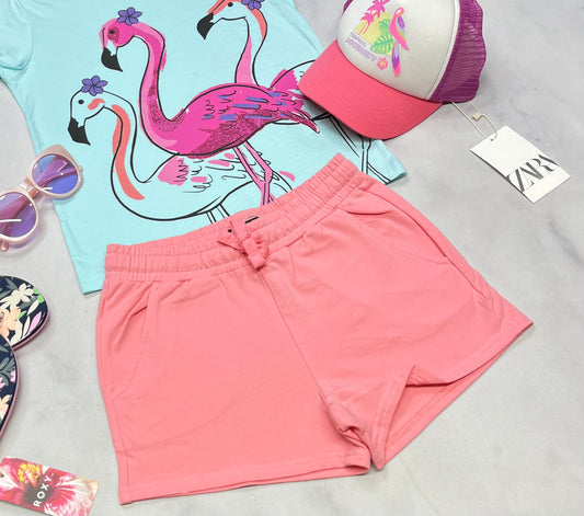 💕 Short : ouaté rose Tag 8 ans fille neuf !
