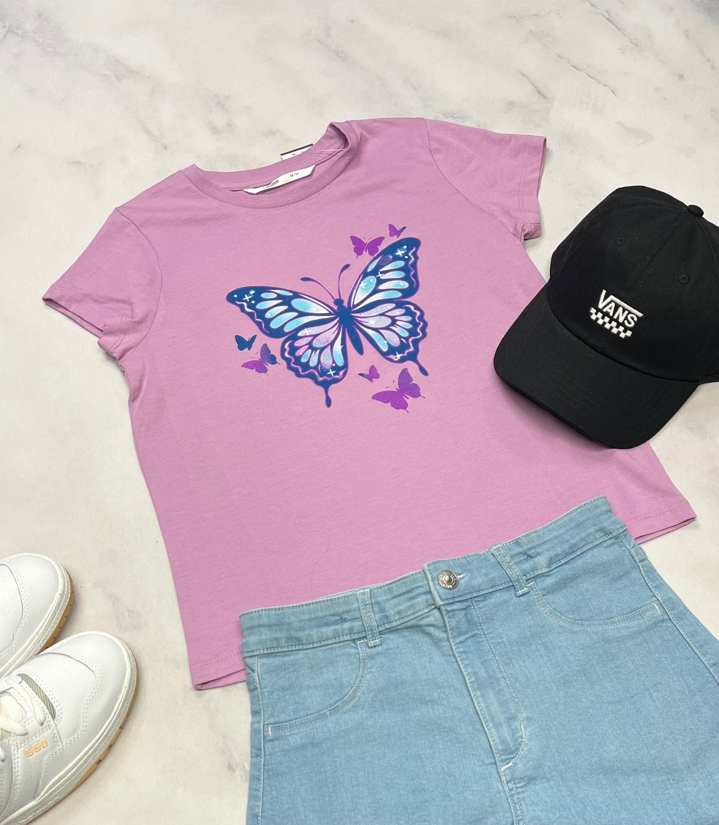 🩵Manche courte : papillon 10-12 ans fille neuf !
