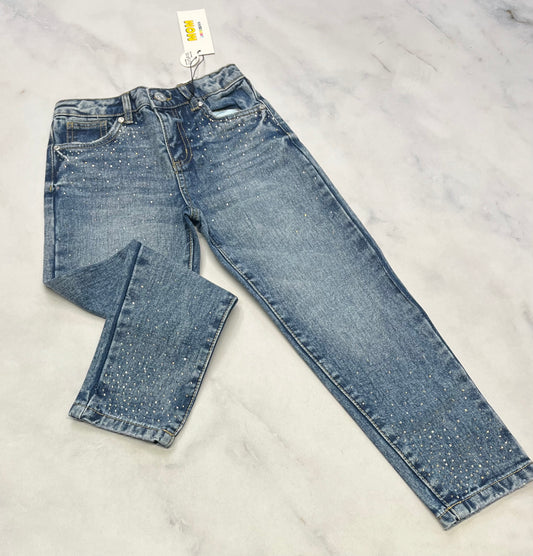 MOM jeans : Brillant 5-6 ans fille . ajustable neuve !