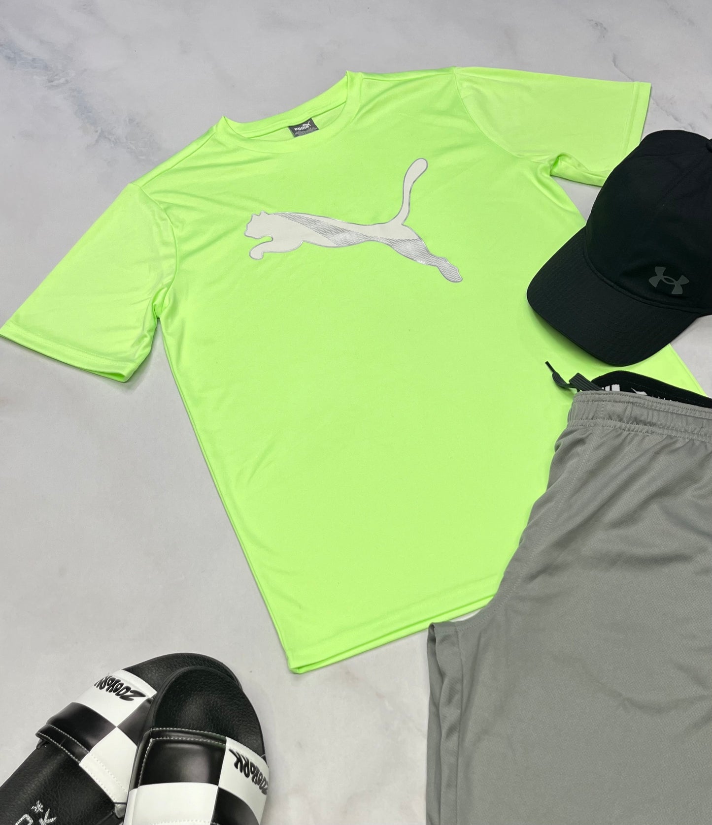 🌴 T-Shirt : Puma lime/ néon en tissu de sport stretch 14-16 ans garçon neuf !
