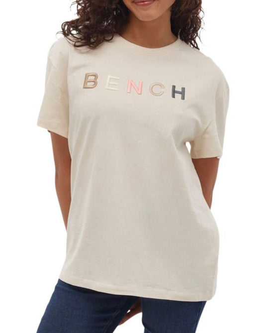 🌵 T-Shirt : beige BENCH logo brodé M/ over size ( peu faire large femme ) . Neuf !