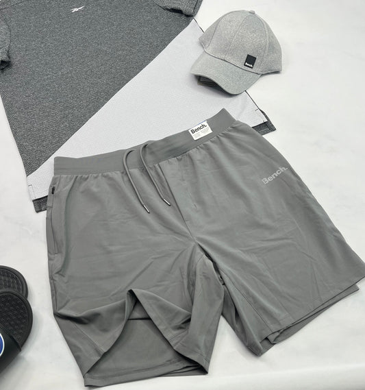 🌴 Bermuda : BENCH tissu de sport stretch avec sous cuissard intégré L(34/ homme ) confo neuf !