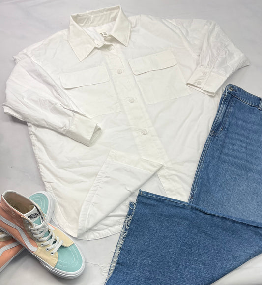 💕Surchemise / veste : fait 2XL femme neuve . Doublure qui glisse à l’intérieur . Super pour le confort . Couleur blanche .