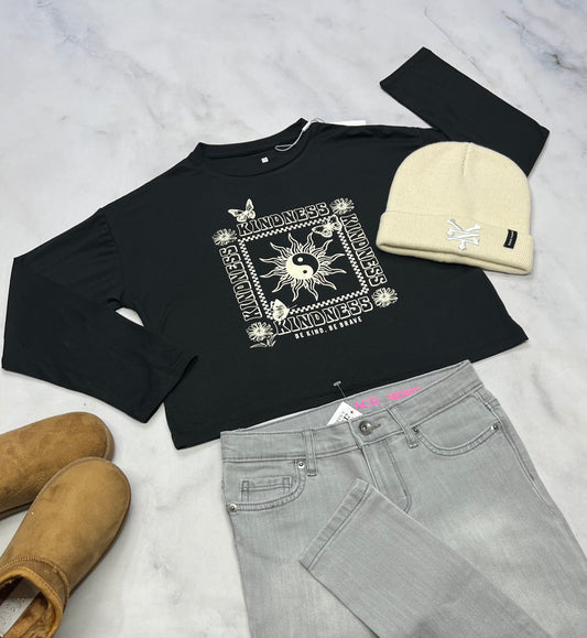 ✨ Manche longue : Soft stretch confo . Mi hanche 10 ans fille neuf !