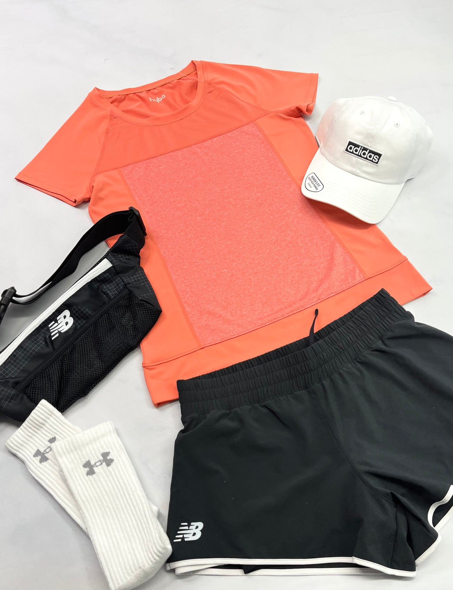 ☀️ Manche courte : Hyba corail en tissu de sport stretch XS/ femme comme neuf !