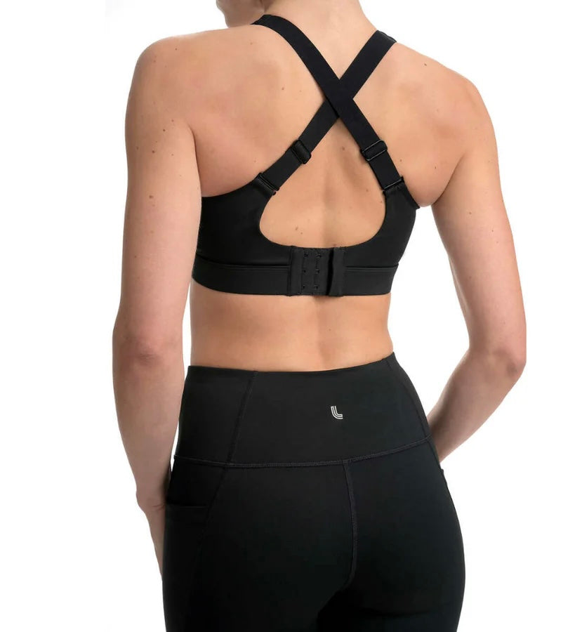 Lolë top : noir sport ! Ajustable 3 niveaux au dos et bretelles! Médium et Large femme neuf.