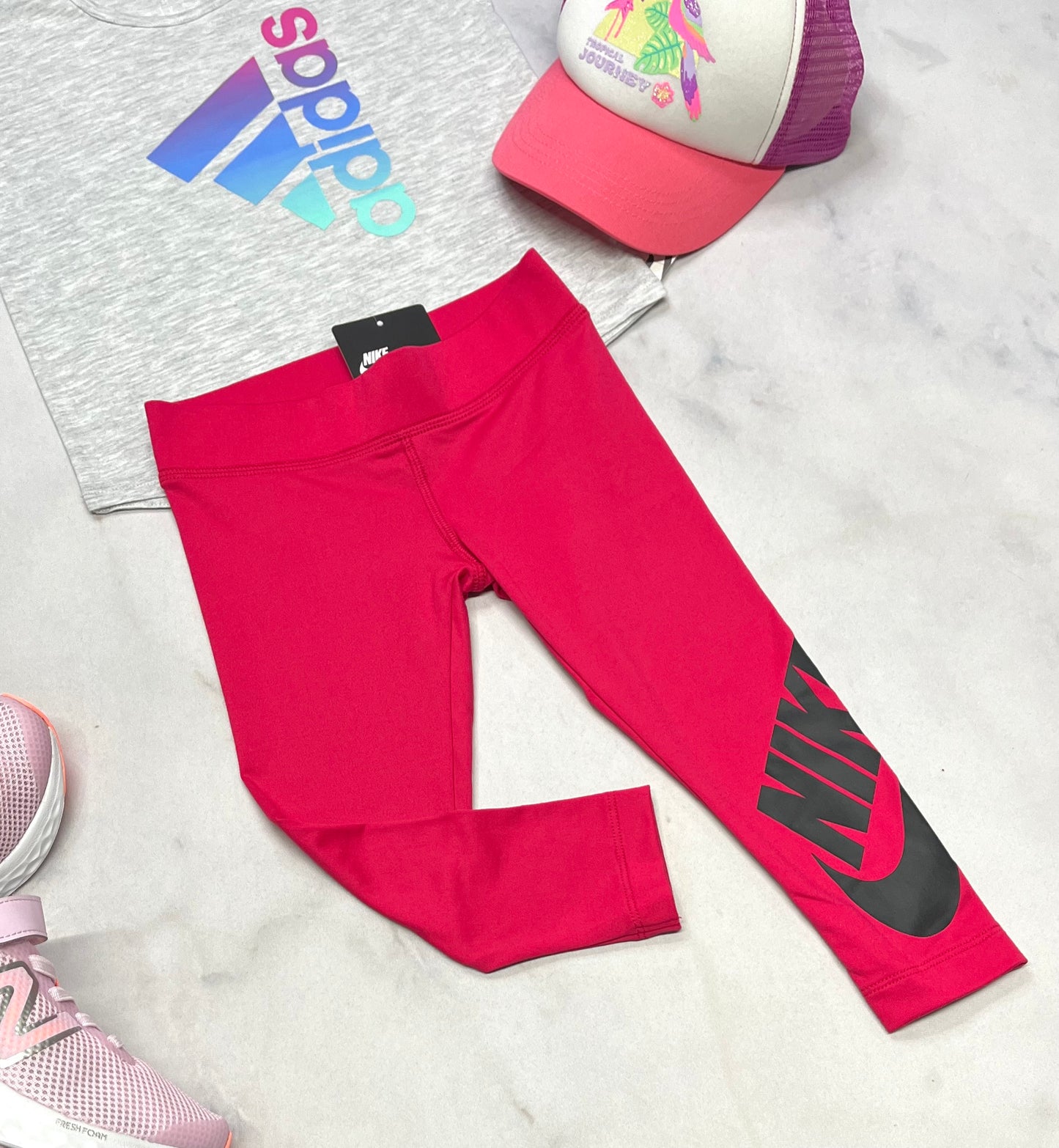 💕Nike : 7/8 ième soft stretch +3 ans fille neuf ! ( rose framboise ) .