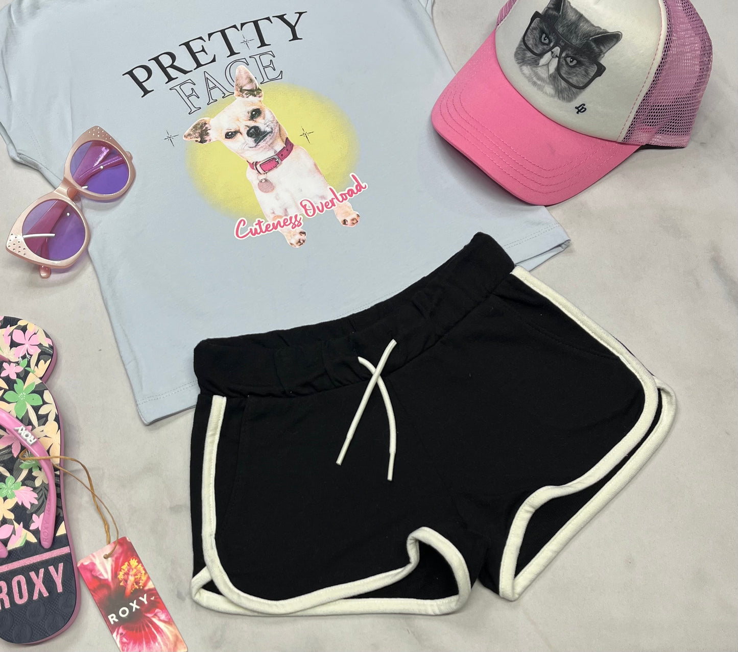 🩵 Short : Noir 5 ans fille en coton .