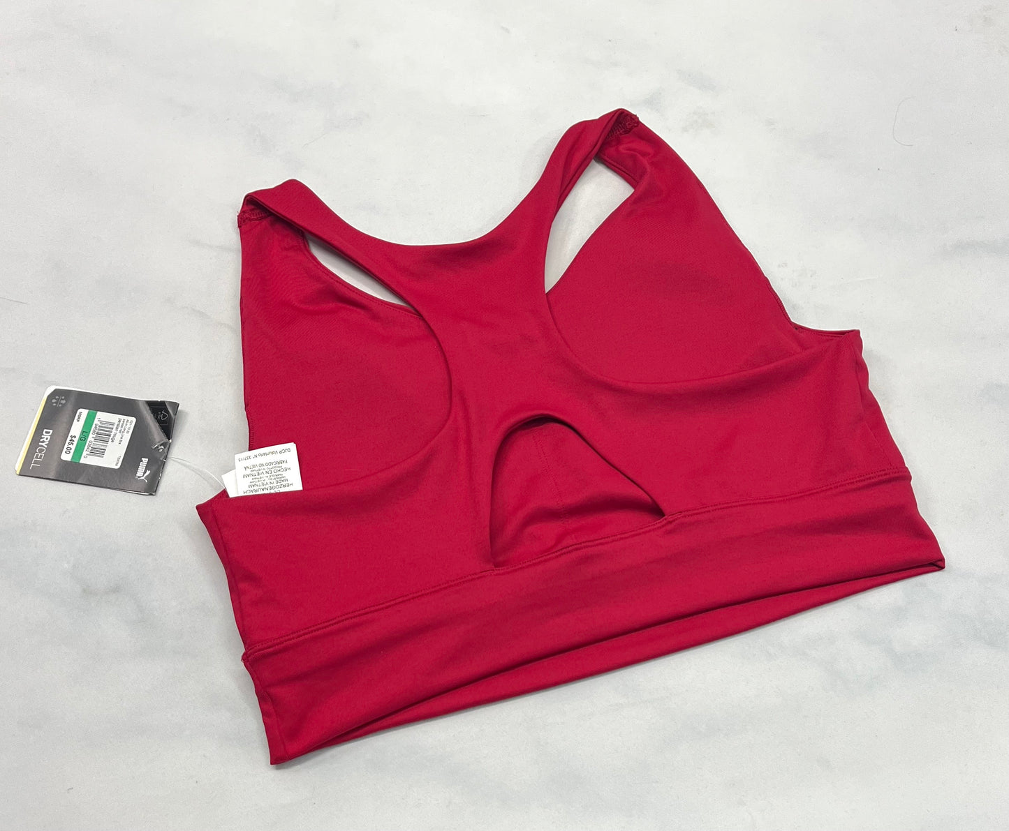 PUMA : top mi long sport pad.amovible neuf ! ( rouge framboise) neuf! L/ femme .