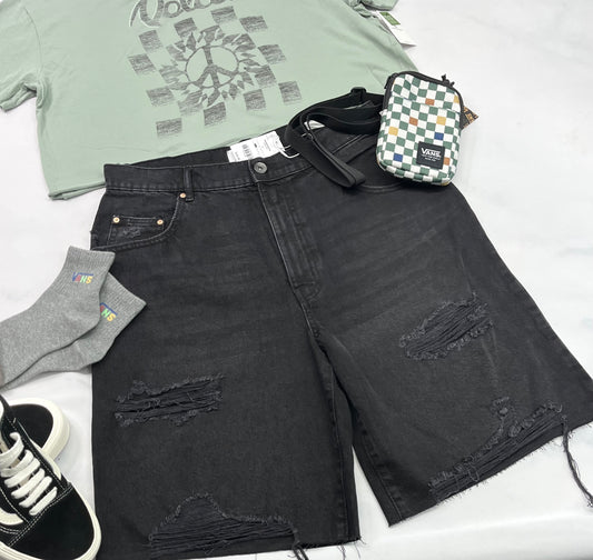 🌿 Bermuda jeans : gr : 9 ans femme neuve! Look jambe large tendance .
