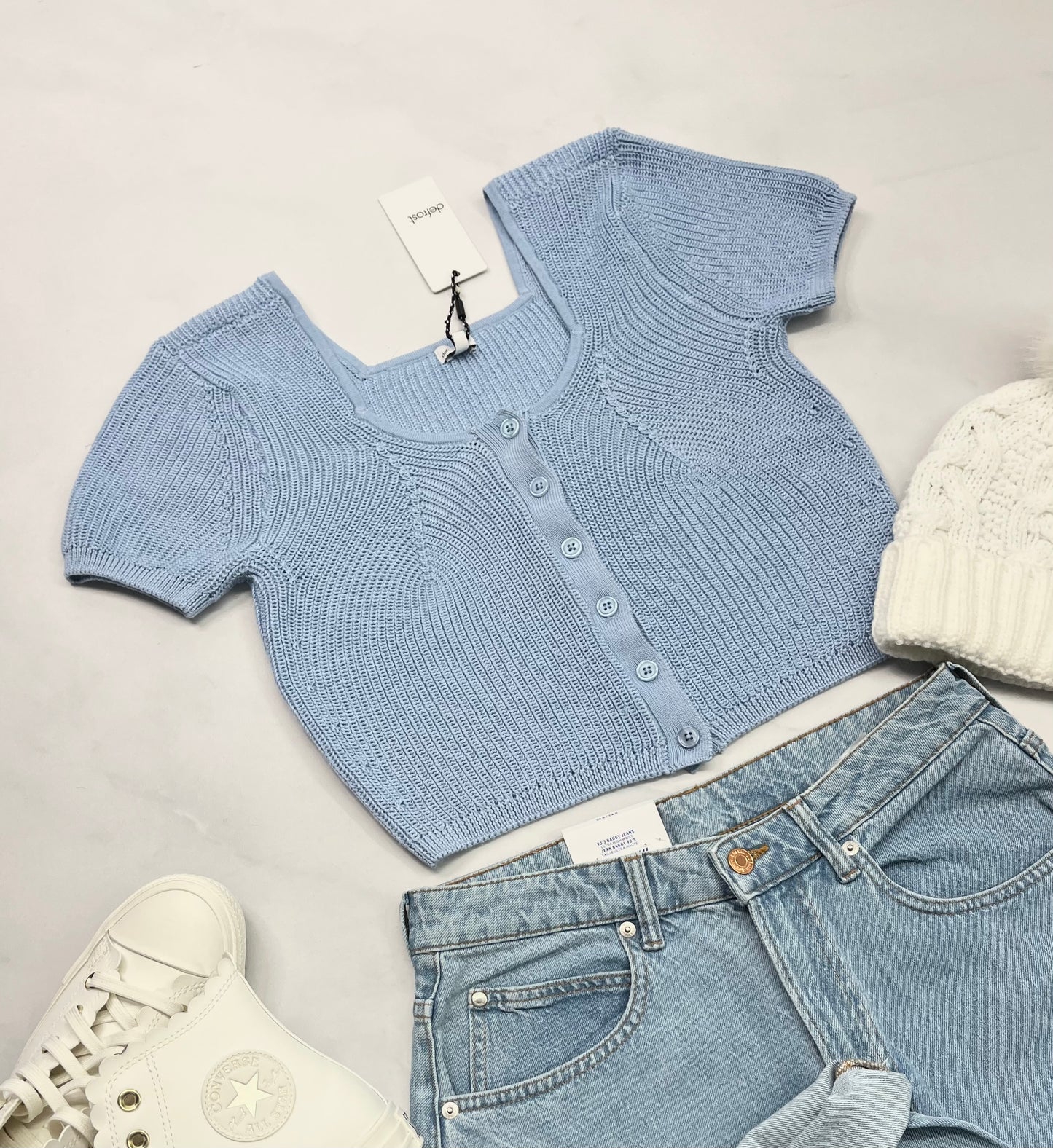💙 CROP en tricot : stretch Bleuté fait M/ femme neuf !