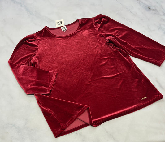 Anne Klein: En velour rouge neuf ! Manche 3/4 XL/ femme coupe confo . Neuf !