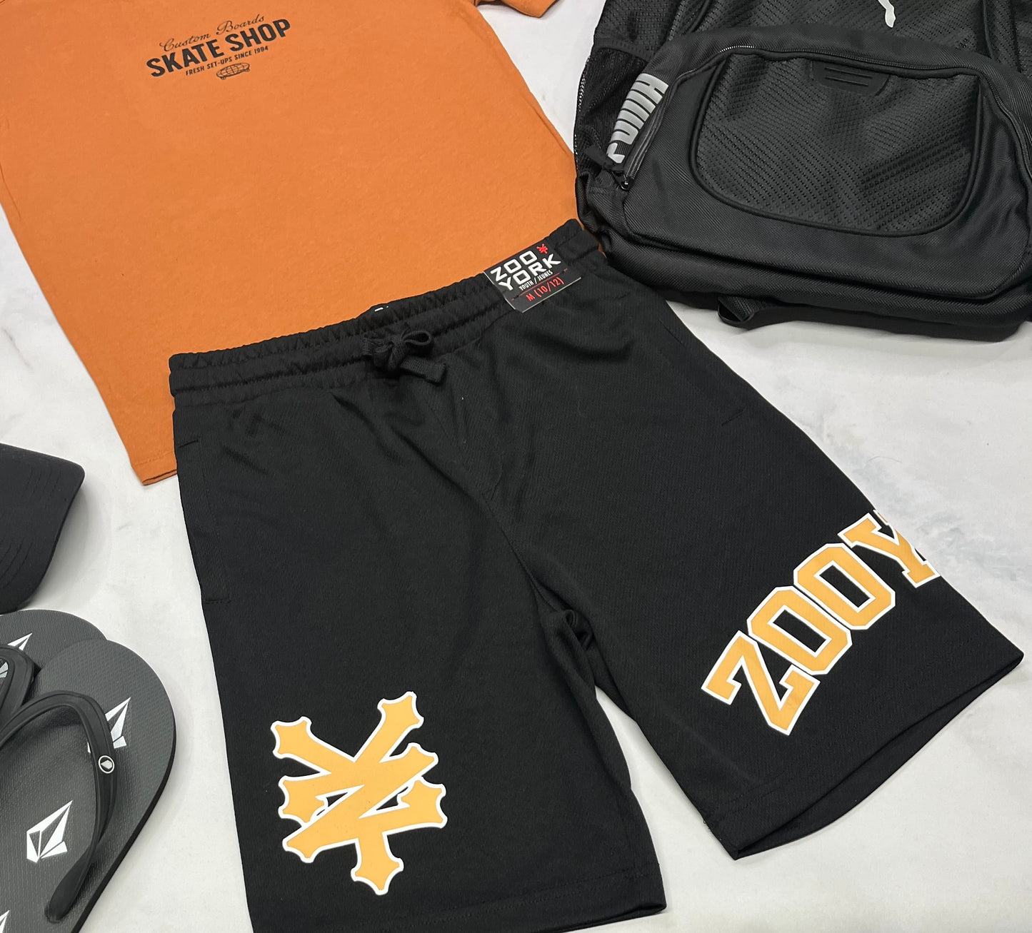 🍂 Bermuda : Zoo York en tissu de sport avec taille élastique . 10-12 ans garçon neuf !