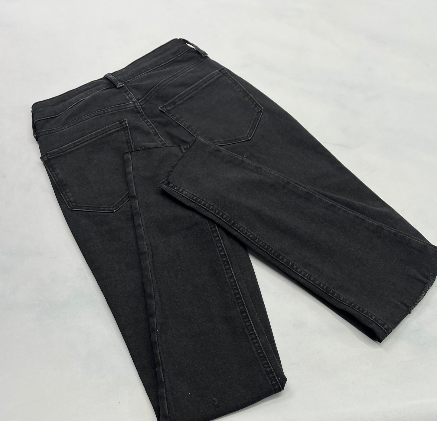 Skinny Jeans : gris noir / stretch taille haute neuve : fait Xs-2-3 ans femme .